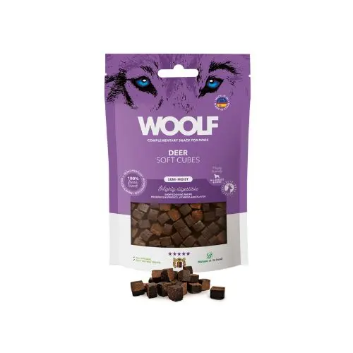 Snack Semihúmedo para perro de Ciervo 100gr -  Woolf Cubes - 1