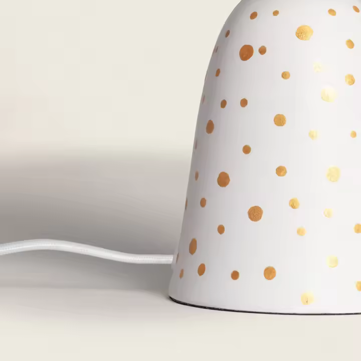Ledkia Lámpara de Mesa Cerámica y Tela Argua Blanco - 1