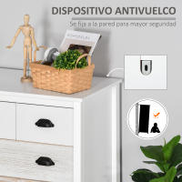 HOMCOM Cómoda con 5 Cajones Cómoda para Dormitorio Moderno con Diseño Anti-vuelco Cajonera para Salón Pasillo 70x38x85 cm Blanco - details 4