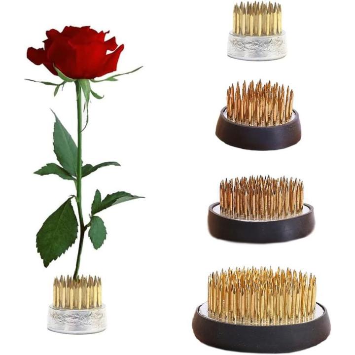 4 Piezas Ikebana Kenzan, Bases de Arreglo Floral, Rana de Flores, Redondo, 4 Tamaños, Acero Inoxidable, Cobre, para Hogar, Oficina, Salón de Té, Floristería (2,3cm 3,4cm 4cm 5cm)