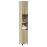 vidaXL Armario de baño madera de ingeniería envejecida 30x30x190 cm en color Madera antigua/Roble Sonoma/Gris hormigón y más | almacenamiento funcional diseño moderno para baño dormitorio sala - details 1