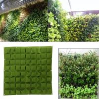 72 bolsos pared vertical Flor Colgante Fieltro plantador Bolsas para Jardín interior al Aire Libre 2 Colores plantador Bolsas (GREEN) - details 2
