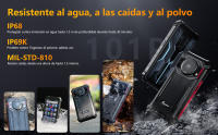 FOSSiBOT F101P Movil Resistente Android 13, Batería 10600mAh móvil irrompible 5.45'' HD 7GB RAM+64GB ROM (TF 1 TB), cámara 24MP+8MP+5MP, 122dB Altavoz,2,0Ghz, 4G Dual SIM/NFC/OTG/GPS/BT5.0 - Negro/Rojo - details 4