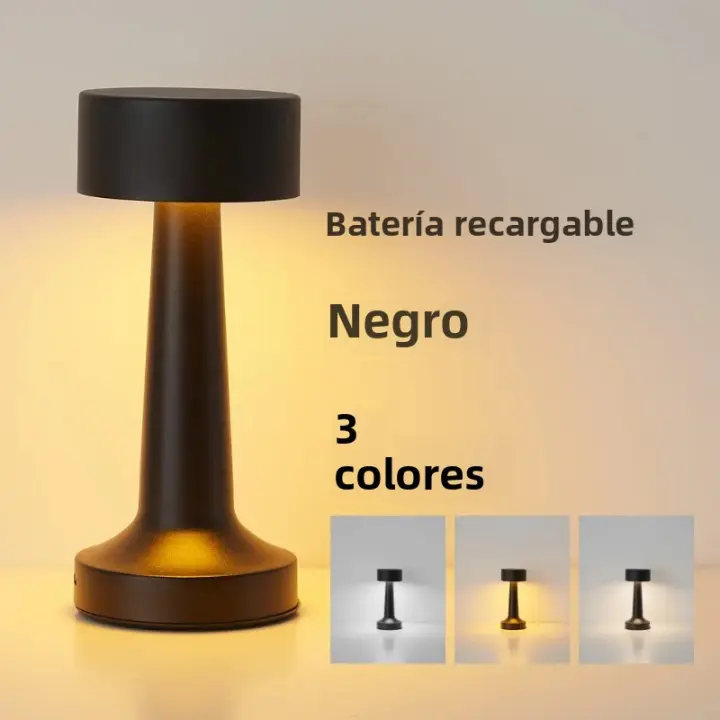 Lámpara De Mesa Recargable USB De Metal Con Puntos Táctiles LED Para Decoración De Habitación Barra De Restaurantes Luz De Ambiente Nocturna - 1