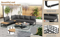 Conjunto de muebles de Jardín (4-5 alojamientos), 2 mesas de café apilables, Marco de Hierro galvanizado, muebles de Jardín, incluidos - details 4