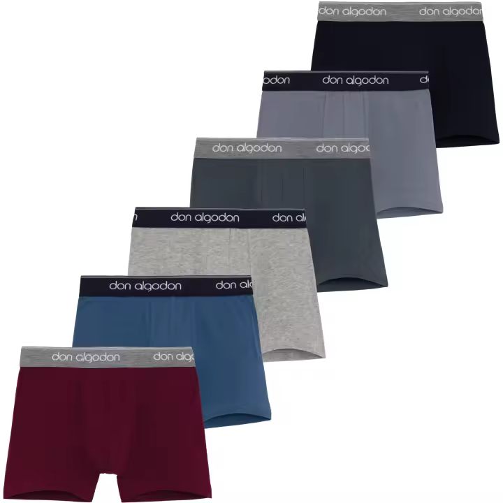 DON ALGODON | Pack 6 Boxers Niño | Lisos | Calidad y Suavidad Excepcionales - 1