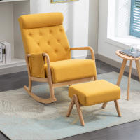COOLMORE Salón Cómoda mecedora con reposapiés, mecedora de Hogar, mecedora de exterior, mecedora de Madera con Brazos, Silenciosa, manual, patio, mecedora recomendación - details 0