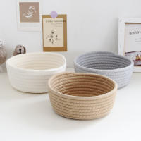 Cesta De Almacenamiento De Ropa De Niños Con Cordones Organizador De Escritorio Para Juguetes Y Cosméticos Hecha a Mano De Algodón Ecológica - details 7