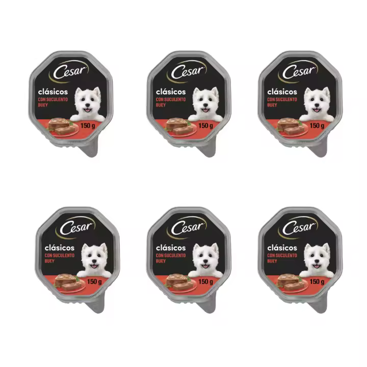 Cesar Buey 6 Tarrinas en Paté para Perros - 1