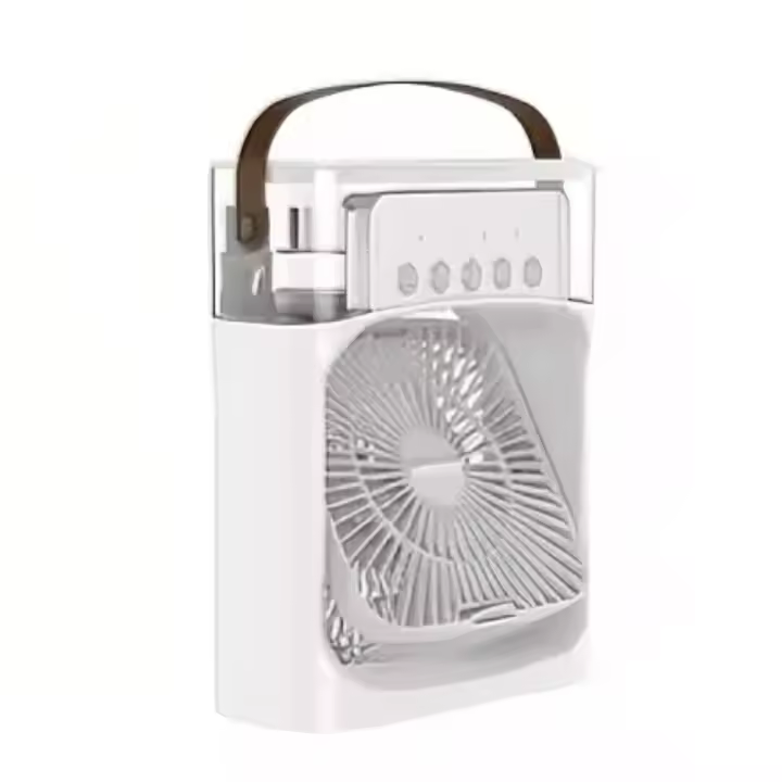 Ventilador Portátil De Enfriamiento Con Luz LED Y Humidificador Tres En Uno Timer De 1 a 3 Horas Para El Hogar 5 Agujeros - 1