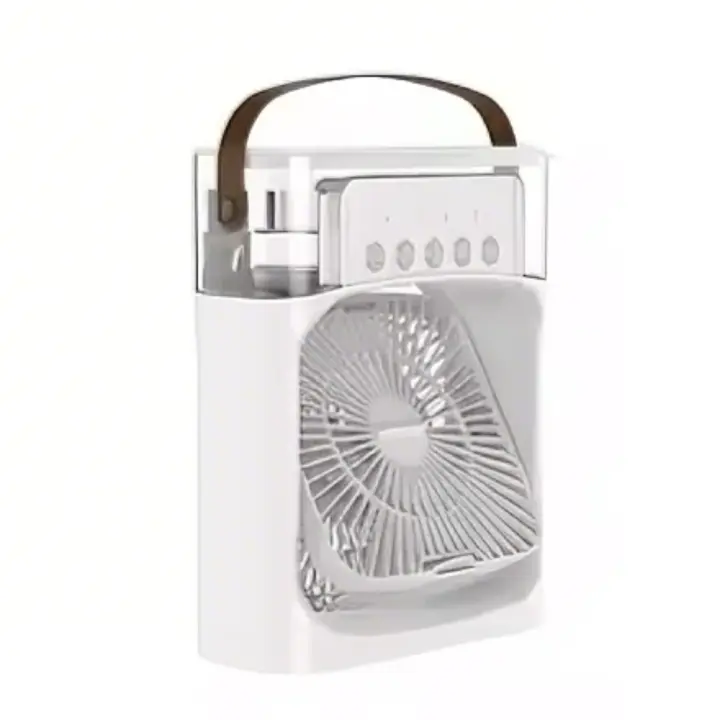 Ventilador Portátil De Enfriamiento Con Luz LED Y Humidificador Tres En Uno Timer De 1 a 3 Horas Para El Hogar 5 Agujeros - 1