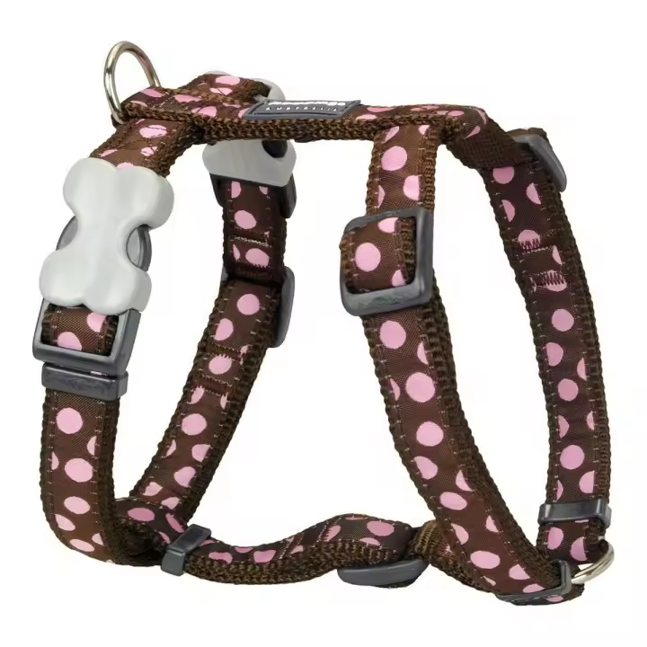 Arnés para Perro Red Dingo Style Rosa Marrón Lunares 25-39 cm - 1