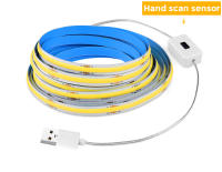 Tira De LED COB Super Brillante USB DC 5V 320leds/m Con Sensor Táctil De Escaneo Manual Y Botón Pulsador 1m 2m 3m 4m 5m Dimmer - details 8