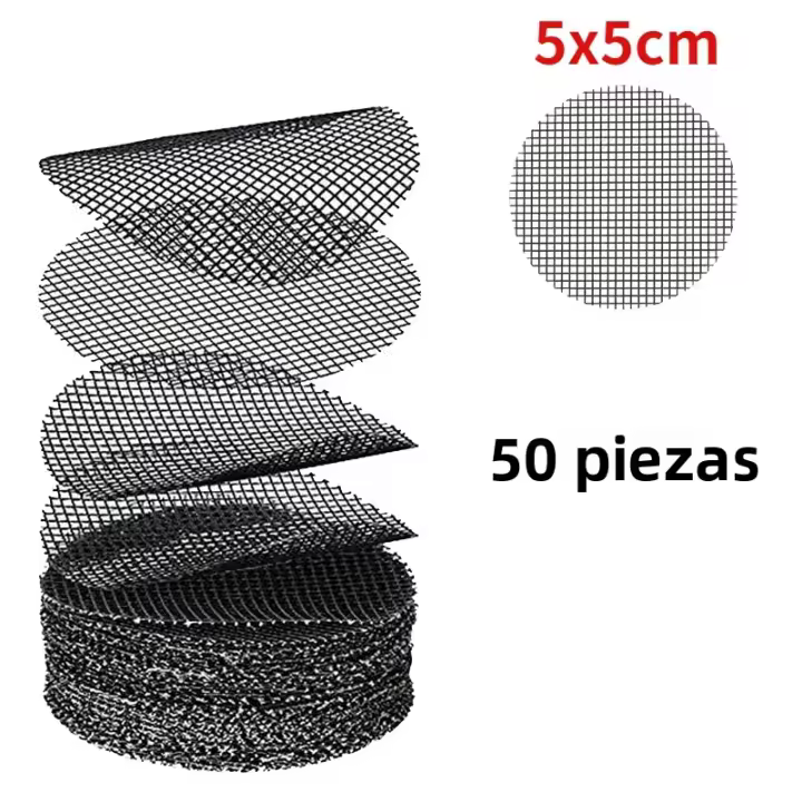 Malla De Filtro De Agujeros Redondos Para Macetas 50 Piezas Previene La Pérdida De Tierra Con Ranura De Drenaje Plástico Para Jardinería - 1