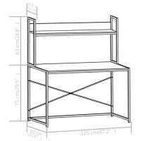 vidaXL Escritorio para ordenador blanco y roble 120x60x138 cm - details 7