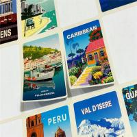 108Pcs Pegatinas De Viaje Alrededor Del Mundo Serie De Escenarios DIY Adhesivo Para París Berlín Japón Nueva York Suiza Noruega Venecia - details 1