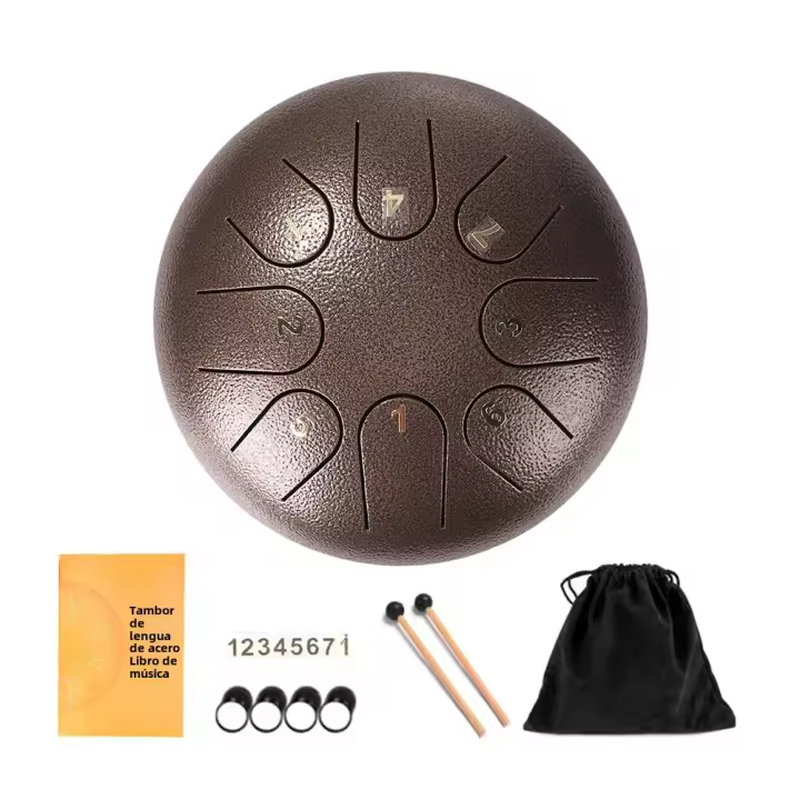 Steel Tongue Drum De 6 Pulgadas Con 8 Notas Instrumento De Percusión Portátil Para Aliviar El Estrés Regalo Musical Para Principiantes Y Jugadores De Drum - 1