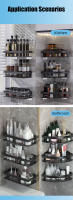 Estante de baño de aleación de aluminio, organizador de almacenamiento de maquillaje, champú, ducha, accesorios de baño, sin taladro, estante de pared - details 3