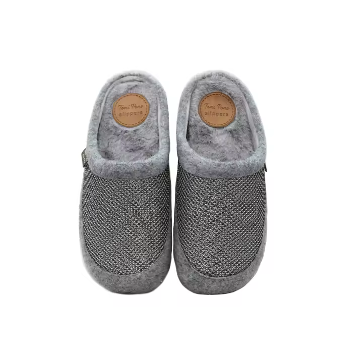 Toni Pons MOLY-S Zapatillas de casa destalonadas,pantufla,cuña interior,suela antideslizante,fieltro,babuchas,brillo, para señora - 1