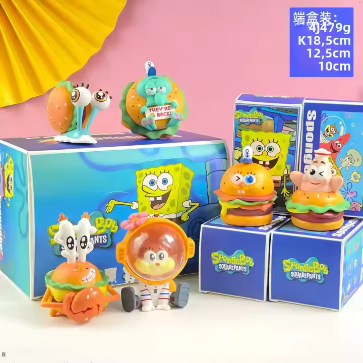 Spongebob Squarepants Caja Sorpresa Replicas De Delicioso Hamburguesa De Cangrejo Y Estrella Adornos De Escritorio Hechos a Mano Regalo Para Niños - 1