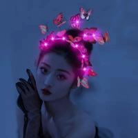 Diadema De Mariposa Bohemia Con Luz LED Brillante Para Fiesta Boda Navidad Colorida Accesorio De Cabello Para Eventos Especiales - details 2