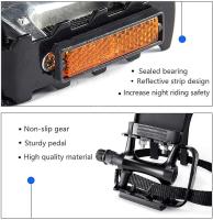 Pedales de bicicleta con clips y correas, para bicicleta de giro, bicicleta de ejercicio y al aire libre - details 1