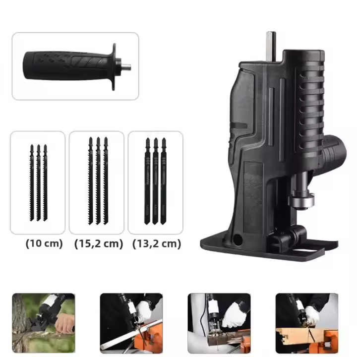 Adaptador Portátil De Silla Reciprocante Eléctrica Con 3 Hojas De Sierra Para Corte De Madera Y Metal Herramienta Modificada Para Equipo De Renovación - 1