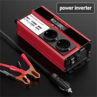 Inversor de corriente de 4000W y 3000W, transformador de CC de 12V a ca de 220V y 230V con 4 puertos USB de carga de la UE con pantalla LED para teléfono RV y coche,CA 220 V ±10% - details 1