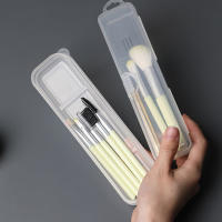 Organizador De Maquillaje Portátil En Plástico Con Cubierta Para Cepillos Y Lápices De Cejas Translúcido Accesorios De Almacenamiento - details 4