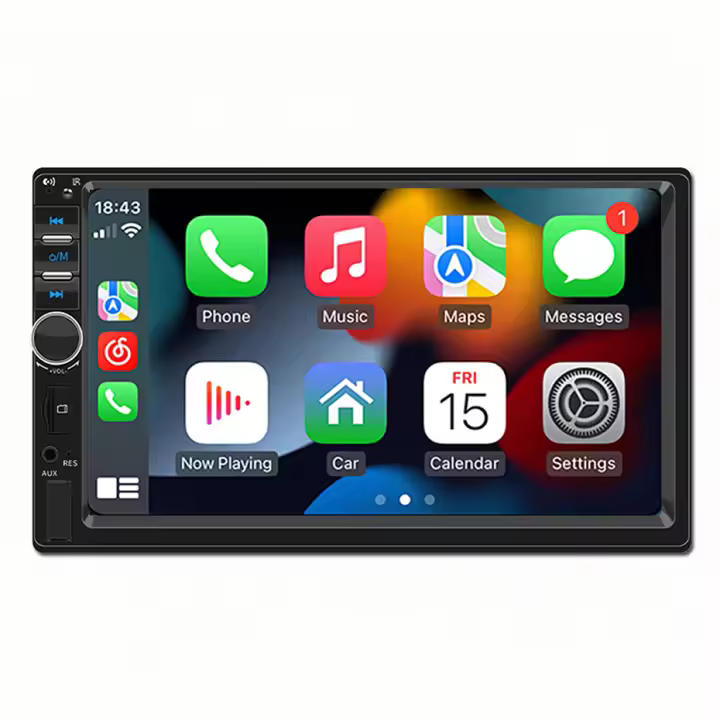 Reproductor MP5 De 7 Pulgadas Con Pantalla Táctil Carplay Bluetooth HD Calidad De Sonido Sin Pérdida Video De Coche Retrovisor Hands-free Plug-in Soporte Para Control Del Volante - 1