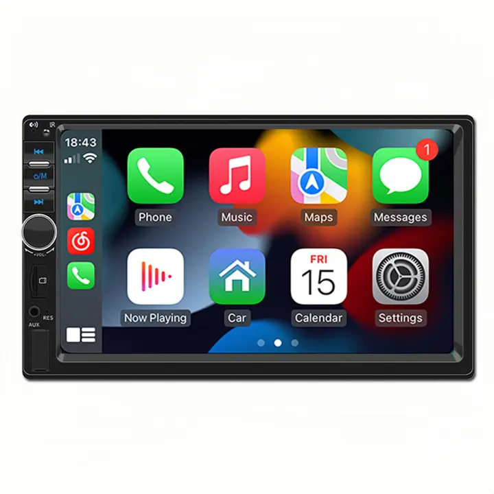 Reproductor MP5 De 7 Pulgadas Con Pantalla Táctil Carplay Bluetooth HD Calidad De Sonido Sin Pérdida Video De Coche Retrovisor Hands-free Plug-in Soporte Para Control Del Volante - 1
