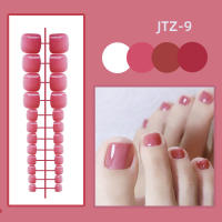 24 Pcs Uñas Postizas Removibles Para Dedos Del Pie En Color Sólido Gloss Fácil De Usar Sin Pegamento Uñas Falsas De Acrílico Para Arte De Uñas - details 3