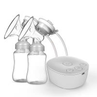 Sacaleches eléctrico de doble taza, potente succión de pezón, USB, doble extractor de leche eléctrico con botella de leche para bebé de 150 ML - details 0