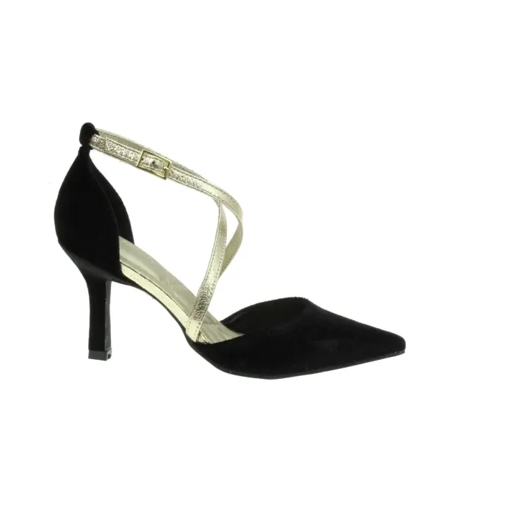 Menbur mod. 25739 - Zapato de vestir punta talon en terciopelo con tiras cruzadas - 1