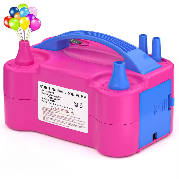 Herramienta de bola inflable portátil con bomba de Aire Eléctrica Inflador de Globos de Doble orificio V 220-240V 50HZ 600W Regalo de Navidad-100 Globos de regalo -- Black Friday-Gift de Navidad - 1