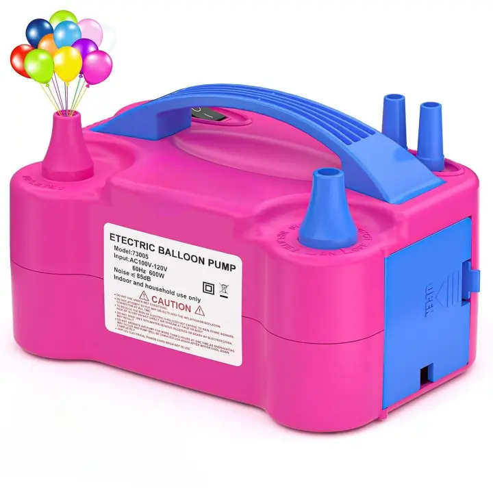 Herramienta de bola inflable portátil con bomba de Aire Eléctrica Inflador de Globos de Doble orificio V 220-240V 50HZ 600W Regalo de Navidad-100 Globos de regalo -- Black Friday-Gift de Navidad - 1