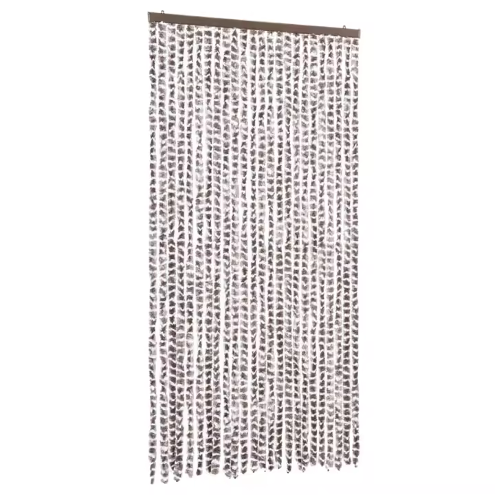 vidaXL Cortina antimoscas chenilla 100x220 cm Color dark brown and beige,  azul/blanco/plateado,  Beige y marrón y mas - 1