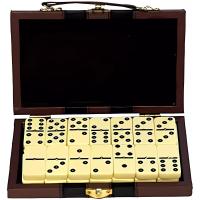 EUROXANTY Dominó de 28 Piezas con Maletín de Polipiel | Juego de Dominó clásico fácil de Transportar | Set de Fichas de Dominó con Remaches de Latón | Dominó de Viaje con Estuche - details 5