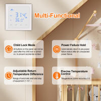Termostato Inteligente 16A Para Calentamiento Por Piso Con Pantalla Táctil LED Control De Temperatura 85-265V Electrónico - details 8