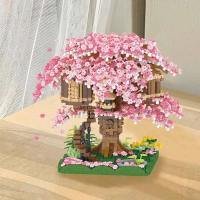 Juguete Educativo Para Niños Casa En Un Árbol De Cerezo Miniatura Bloques De Construcción Micro De Alta Calidad Con Flor De Cerezo Para Juego De Construcción - details 7