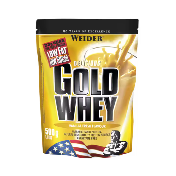 Weider Gold Whey Vainilla 500 G - Proteína de Suero de Leche - Definición Muscular - 1