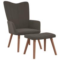 vidaXL Sillón de relax con taburete terciopelo Gris claro, Gris oscuro, Verde oscuro Sillon Dormitorio Sillon Comodos Silla Relax Sillón Sofá - details 2