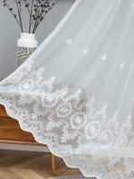 Cortina De Tela De Juego De Cama 1PC Lujo Bordado Floral Francés Para Dormitorio Y Sala De Estar Material De Algodón 100% - details 2