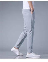 Pantalones Casuales Para Hombre De Seda Con Hielo 2024 Verano Negro Gris Delgados Negocios Casual Pantalones Rectos Elásticos Transpirables Para Exteriores - details 10
