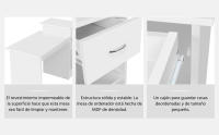 Mesa de Ordenador con Estantería 112x50x82cm Escritorio con Cajon para Computadora Escritorio Oficina Despacho Moderno Blanco - details 3