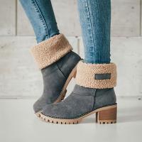 Botas De Nieve Para Mujer Invierno Cómodas Talla Grande 36-43 Cuero Sintético Lining De Peluche Corta Botas De Piel Acolchadas Casual - details 2