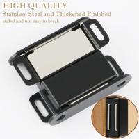 4PACK Imanes para archivadores, Cierres magnético para Puerta de 6 kg, autoadhesivo, Imanes para Puertas de armarios, Imán para cajas de Maple inoxidable Negro mate para armarios de Cocina C - details 2