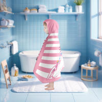 Toalla De Playa Para Niñas Con Gorro Y Estampado De Gato Rosa Y Blanca Sobredimensionada Toalla De Piscina Para Niños 100% Poliéster Absorción Rápida Máquina Lavable Rectangular 240gsm - details 3