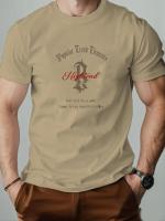 Camiseta De Algodón Para Hombre Con Diseño Gráfico Y Frase Popular Camiseta De Verano Con Cuello Redondo Y Mangas Cortas Transpirable Y Ligera Para Uso Casual Diario - details 5