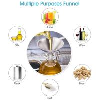 Juego De 4 Funnel De Acero Inoxidable 304 Con Cepillo De Limpieza Para Transferir Aceites Esenciales Líquidos Espices - details 3